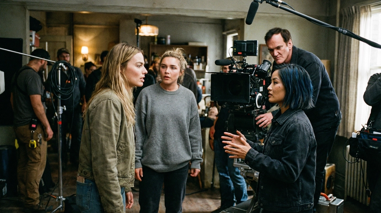 Behind the scenes - Florence Pugh with director