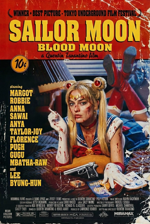 Sailor Moon Blood Moon Movie Poster 1 - Grindhouse Style