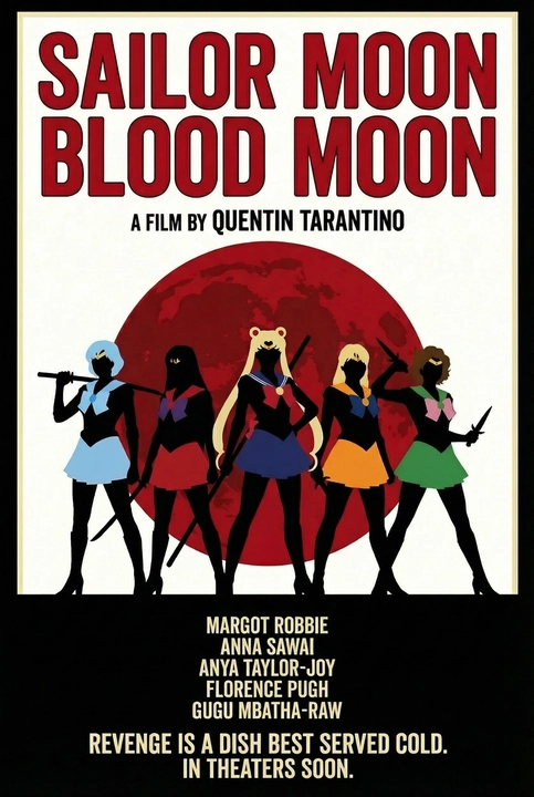 Sailor Moon Blood Moon Movie Poster 11 - Vintage Style